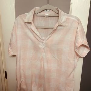 Pink and white checker shirt. XL . short sleeve . Buttons back.dash.